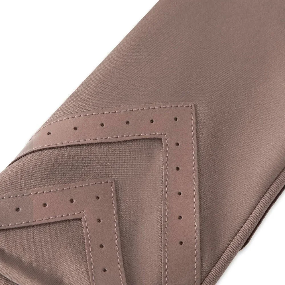 Women's Deep Taupe Spandex Gloves Warm Fleece Lined Chevron Touchscreen
